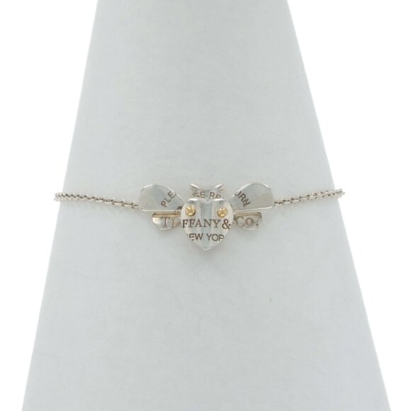 Tiffany & Co. Return to Tiffany Love Bug Bee Bracelet 5 3/4" 925 Gold 18k Adjust - Picture 1 of 6